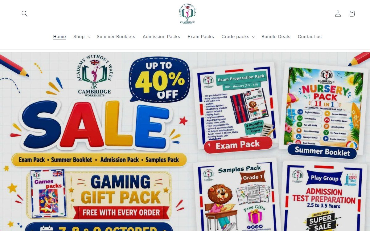 Cambridge Worksheets website